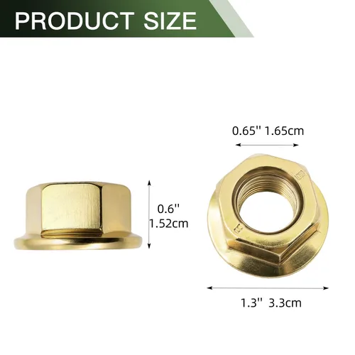 Vista 2 de Tuerca de hoja de husillo 5/8-18 con brida hexagonal de repuesto para Cub Cadet MTD Toro 712-0417 712-0417A 912-0417A, tuerca de cuchilla