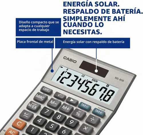 Vista 6 de Calculadora de escritorio Casio MS-80B de funciones estándar