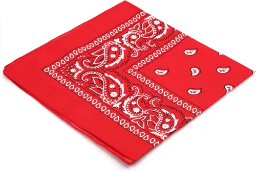 Vista 4 de Bandana roja de 21 pulgadas paquete de 12 unidades bandana roja a granel bandana de fiesta para hombre