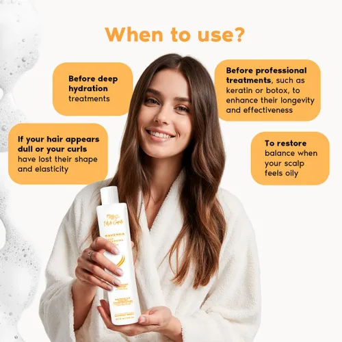 Vista 2 de I Belli Capelli Ravenna - Champú aclarador pretratamiento, champú aclarador para la acumulación -prepara la limpieza profunda del cabello, elimina