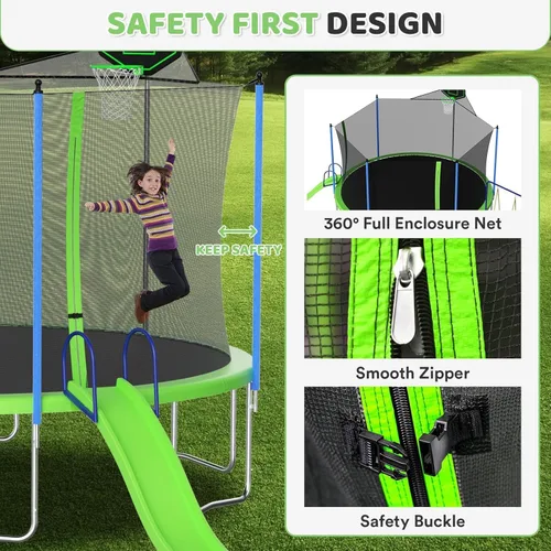 Vista 3 de Skepphlay - Trámpelines de 16 pies, 14 pies, 12 pies para exteriores para niños y adultos, trámpelin recreativo aprobado por ASTM, trámpelin redondo