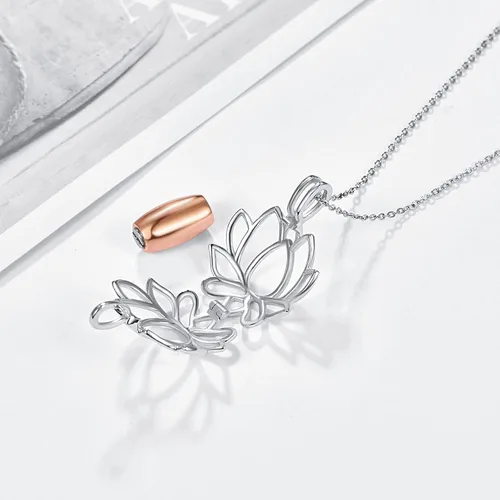 Vista 3 de KINGWHYTE Collar de urna de plata de ley S925 para Ashe para mujer joyería de cremación para regalos conmemorativos de Ashe