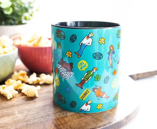 Vista 4 de Toynk Scooby-Doo - Taza de cerámica con patrón de calcomanías Taza de café grande para expreso, cafeína, bebidas, artículos esenciales