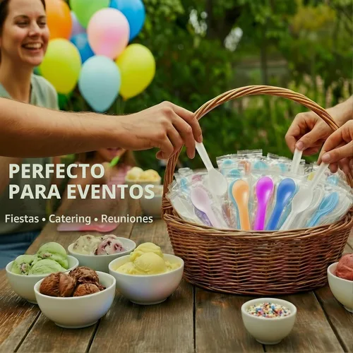 Vista 6 de Juego de 50 cucharas transformadoras de color, cubiertos desechables y reutilizables de 5.15 pulgadas, cucharas visuales reactivas al frío