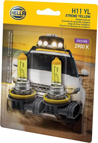 Vista 3 de HELLA Bombilla H11 YL Twin Blister Xtreme Amarilla (12V 55W), Paquete de 2
