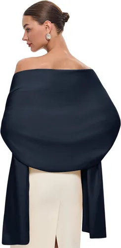 Vista 20 de PULI Bufanda y chal tipo pashmina para mujer, accesorio para vestido de noche, gran bufanda manta larga, chal para boda nupcial de invierno