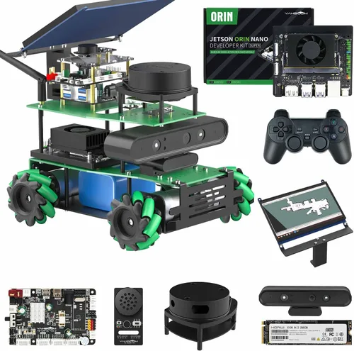 Vista 15 de Yahboom Robot AI Python Programa ROS2 Robot con RPi 5 8GB Powered Robot Educativo AI Módulo de voz Mapeo Navegación 360° Movimiento