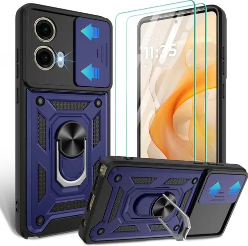 Vista 39 de Gritup Funda para Moto G Stylus 5G-2021 con cubierta deslizante para cámara 1 paquete de protectores de pantalla HD Soporte de metal giratorio
