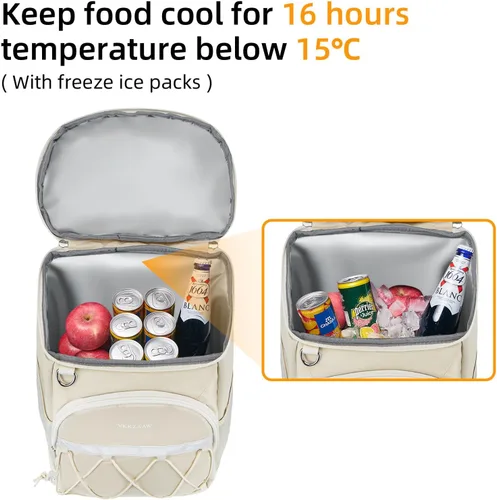 Vista 4 de Backpack Cooler 42 Cans Insulated Leak Proof, Soft Lightweight Lunch Multifunctional Cooler Backpack Insulated Waterproof for Women Men