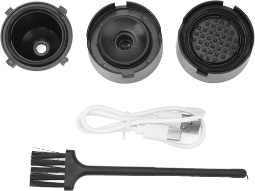 Vista 9 de ZJchao Cafetera portátil, 2 en 1, máquina de café universal totalmente automática, cafetera de café con cable de carga tipo C para oficina, camping