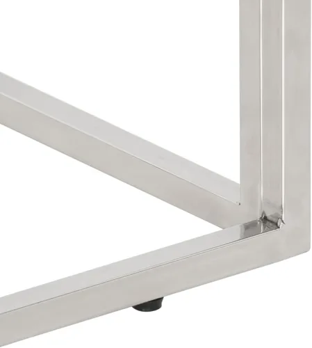 Vista 7 de vidaXL Mesa de consola, mesa de sofá, mesa de consola de pasillo, detrás de la mesa del sofá para sala de estar, estilo moderno, acero inoxidable