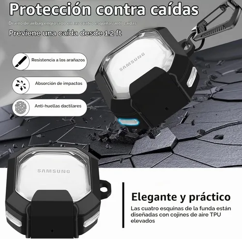 Vista 4 de Funda con Candado Seguro Transparente para Samsung Galaxy Buds FE/Galaxy Buds 2 Pro/Galaxy Buds Pro/Galaxy Buds Live, Accesorios para Galaxy Buds