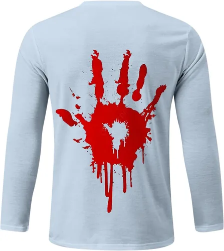 Vista 2 de TShirt for Men Long Sleeve Breathable Printed Thermal Lightweight Regular Fit Tees True Comfort Stylish Tops
