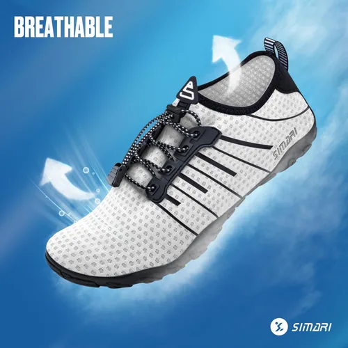 Vista 4 de Simari Zapatos de agua para mujer, hombre, natación, playa, piscina, deportes acuáticos, secado rápido, estilo descalzo, buceo, surf y caminar