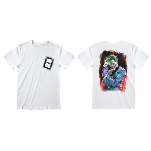 Vista 2 de Camiseta de Manga Corta DC Comics Batman Card Blanco Unisex