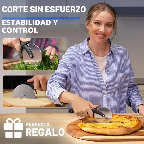 Vista 7 de Cortador de Pizza KitchenStar - Cuchillo de corte de acero inoxidable 304 con hoja súper afilada, mecanismo de eje anti-vacilación, mango ergonómico