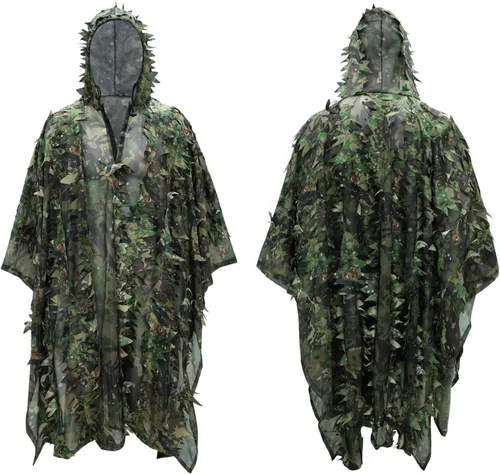 Vista 11 de LOOGU Traje de caza Ghillie, traje de camuflaje frondoso 3D, accesorios militares y de tiro, ropa de equipo táctico