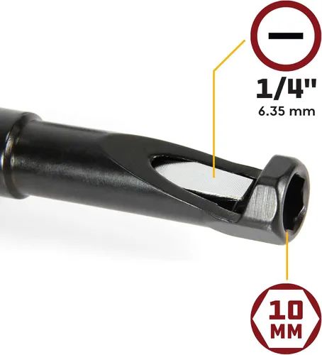 Vista 2 de Powerbuilt herramienta de ajuste de tuerca de válvula de 10 mm, perno de ajuste de válvula ranurada, Honda, Nissan, Toyota, motores de vehículos