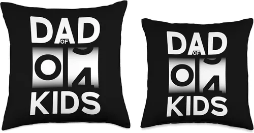 Vista 3 de VATER VIER KINDER 4 Children Finally Become Dad Fourth Child Throw Pillow, 16x16, Multicolor