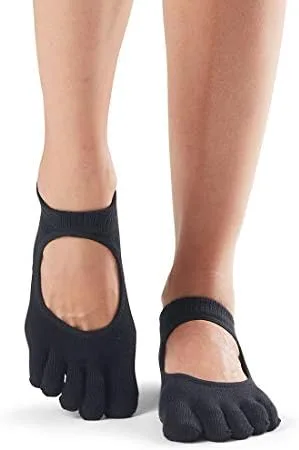 Vista 2 de ToeSox Bellarina - Calcetines antideslizantes con puntera completa para ballet, yoga, pilates, puntera de barra