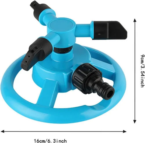 Vista 4 de Rociadores para patio con temporizador ajustable para riego de jardín con rotación de 360 grados para césped y paisajes (A, A)