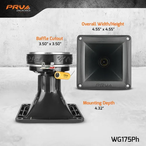 Vista 3 de PRV AUDIO WG175Ph Controlador de Compresión de Salida de 1 Pulgada, Potencia de Programa de 150 Vatios, Alta Frecuencia, Controlador de Tweeter