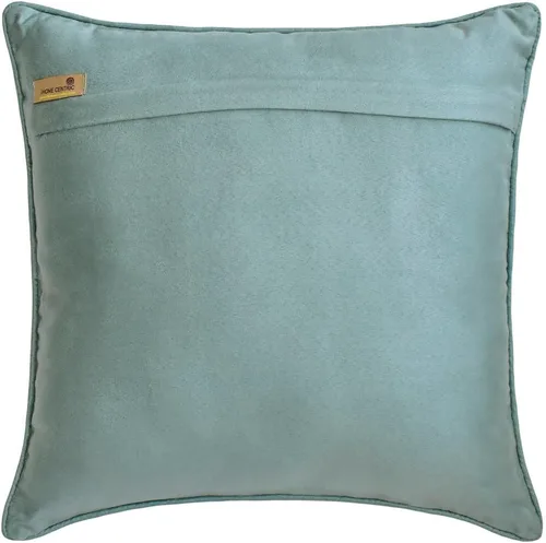 Vista 44 de The HomeCentric Funda de almohada con cremallera, funda de cojín azul de 12 x 12 pulgadas, funda de cojín de algodón bordado para sofá, diseño