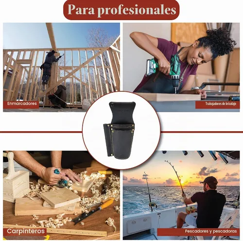 Vista 7 de Style N Craft 70012-Alicates dobles de bolsillo y soporte de punta de atún individual en cuero engrasado - marrón oscuro