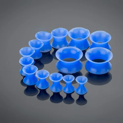 Vista 6 de CABBE KALLO Juego de 50 dilatadores de oreja de silicona, dilatadores y tapones acrílicos 14G-00G, juego de expansores de ojal para mujeres