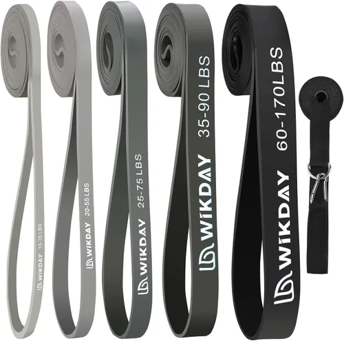 Vista 10 de WIKDAY Resistance Bands, Pull Up Bands, Workout Bands for Exercise, Thick Heavy Resistance Band Set with Door Anchor, Elastic Bands for Body
