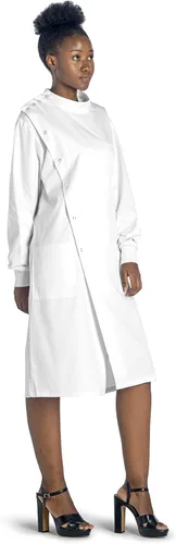 Vista 3 de Professional Lab Coat Howie Style Classic Fit Mandarin Collar Cuffed Sleeves Unisex White 43 Inch Length