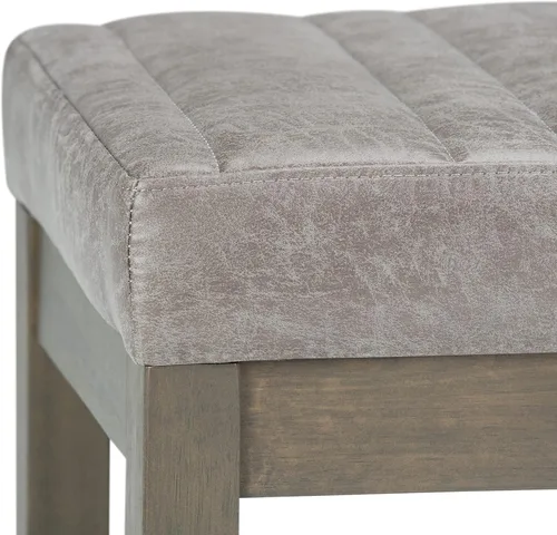 Vista 6 de SIMPLIHOME Cosmopolitan - Otomana de cuero vegano de 44 pulgadas de ancho