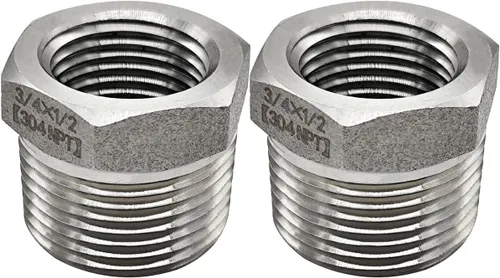Vista 10 de Beduan - Buje reductor hexagonal de acero inoxidable, 1" macho NPT a 1/2" hembra NPT, accesorio adaptador para tubería de fundición reductor