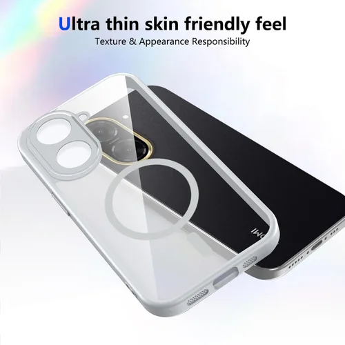 Vista 588 de Funda magnética transparente compatible con Xiaomi 17T, color negro 2 en 1 PC + TPU cubierta de teléfono a prueba de golpes, carcasa protectora