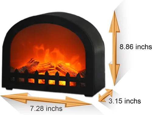 Vista 2 de WowWarm - Faroles decorativos para chimenea, pequeña chimenea falsa para interiores y exteriores, lámpara LED con efecto de llama, funciona