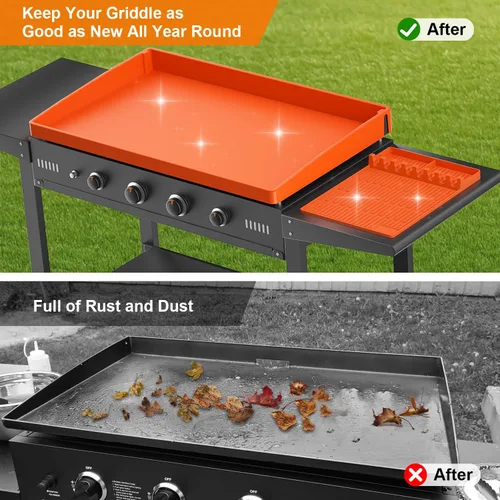 Vista 11 de Juego de fundas de silicona para parrilla Blackstone de 36 pulgadas con accesorios de parrilla Blackstone de 16 pulgadas, cepillo de limpieza