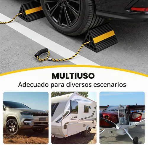 Vista 6 de Vacallity Cuñas de Ruedas para Remolques de Viaje, Resistentes de Goma Sólida para Servicio Pesado, Bloques de Cuñas de Ruedas para Remolques