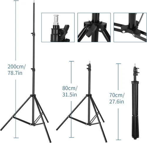 Vista 4 de ShowMaven Iluminación fotográfica, soporte de fondo de 6.5 pies x 10 pies y sombrillas kit de iluminación continua para estudio fotográfico