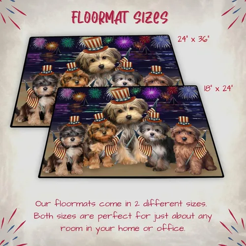 Vista 6 de Doggie of the Day Yorkipoo Dogs Floor Mat - 4th of July Independence Day - Best Dog Doormat - Protector Decor - Unique Portrait Art - Premium