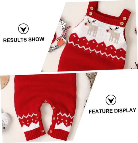 Vista 8 de 1 suéter de Navidad para niños, overol para niña, suéter recién nacido, suéter de bebé, mameluco de Navidad