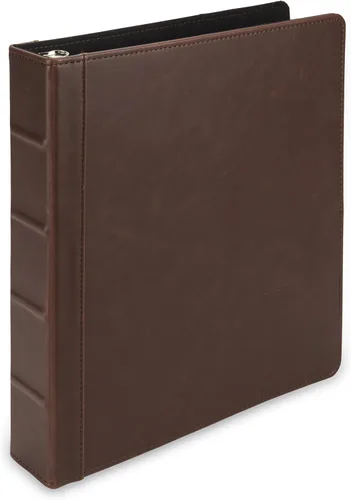 Vista 20 de Samsill Carpeta de cuero vintage con 3 anillos redondos de 0.5 pulgadas (100 hojas), documentos de 8.5 x 11 pulgadas, organizador profesional, Negro
