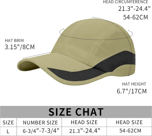 Vista 6 de Gorra de béisbol de secado rápido para hombres y mujeres, con protección solar y protección solar