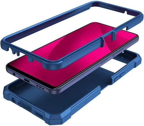 Vista 4 de Funda para T-Mobile Revvl 7 Pro 5G con protector de pantalla, protección de cuerpo completo, parte trasera de policarbonato suave, protección