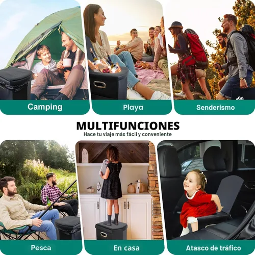 Vista 7 de Ann Katy Inodoro portátil XL mejorado, para adultos y niños, extragrande, de viaje, alto, con tapa, orinal compacto para automóvil, senderismo
