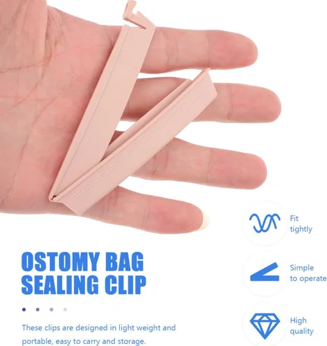 Vista 3 de Healifty 10 Uds. Ostomía Bolsa Clip Drenable Bolsa Abrazadera Cola Cierre Surefit A Prueba de fugas Colostomía Sellado Barras Postoperatorio