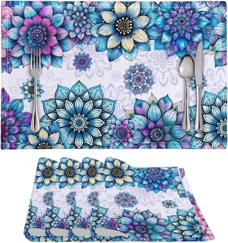 Vista 16 de BIGCARJOB Mantel individual de diseño personalizado, 4 piezas, tapete de mesa resistente al corazón, 12 x 18 pulgadas 1-diseño personalizado