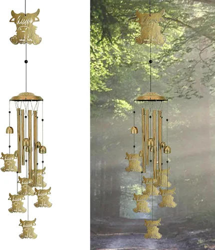 Vista 9 de Campanillas de viento únicas para exteriores – Campanillas de viento grandes de hadas para decoración al aire libre, hogar, césped, porche, patio
