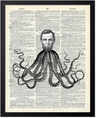 Vista 106 de Poster Master Póster de pulpo para parejas, póster de diccionario, arte Kraken, regalo romántico para él, ella, amantes, decoración náutica