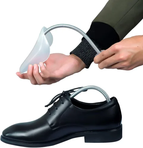 Vista 4 de 10 pares de árboles de zapatos de plástico para hombres (blanco)