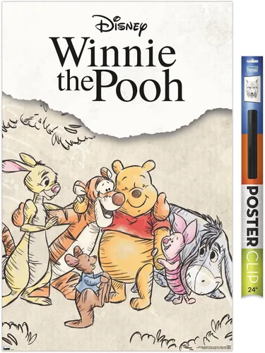 Vista 14 de Trends International Disney Winnie The Pooh - Póster de pared de boceto grupal, 22.4 pulgadas de largo x 14.7 pulgadas, versión enmarcada en caoba